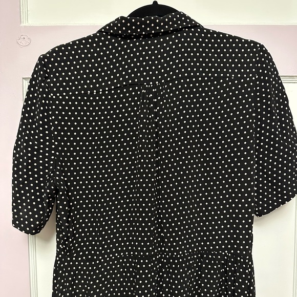 POLKA DOT BUTTON UP MIDI-DRESS - Picture 4 of 4